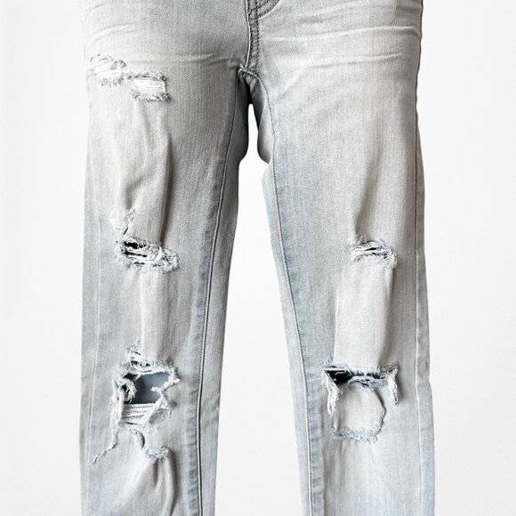 American Eagle Outfitters Light Wash Distressed Ripped Knees Skinny Jeans 00S - Picture 4 of 8